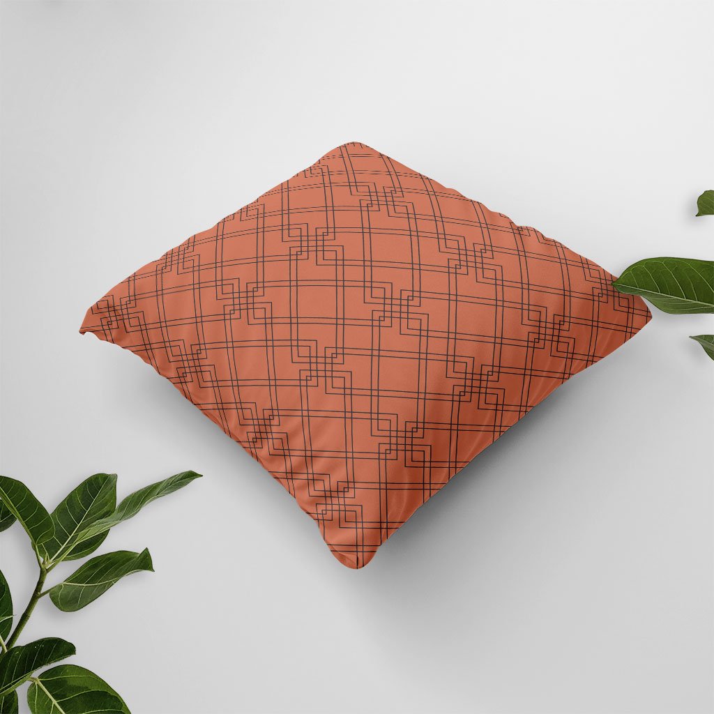 ALICE-orange-decorative-throw-pillow-side-view
