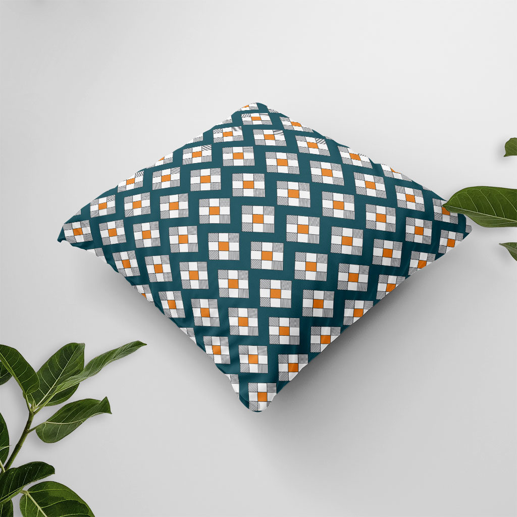 yellow-blue-decorative-throw-pillow-side-view-daisy-pattern